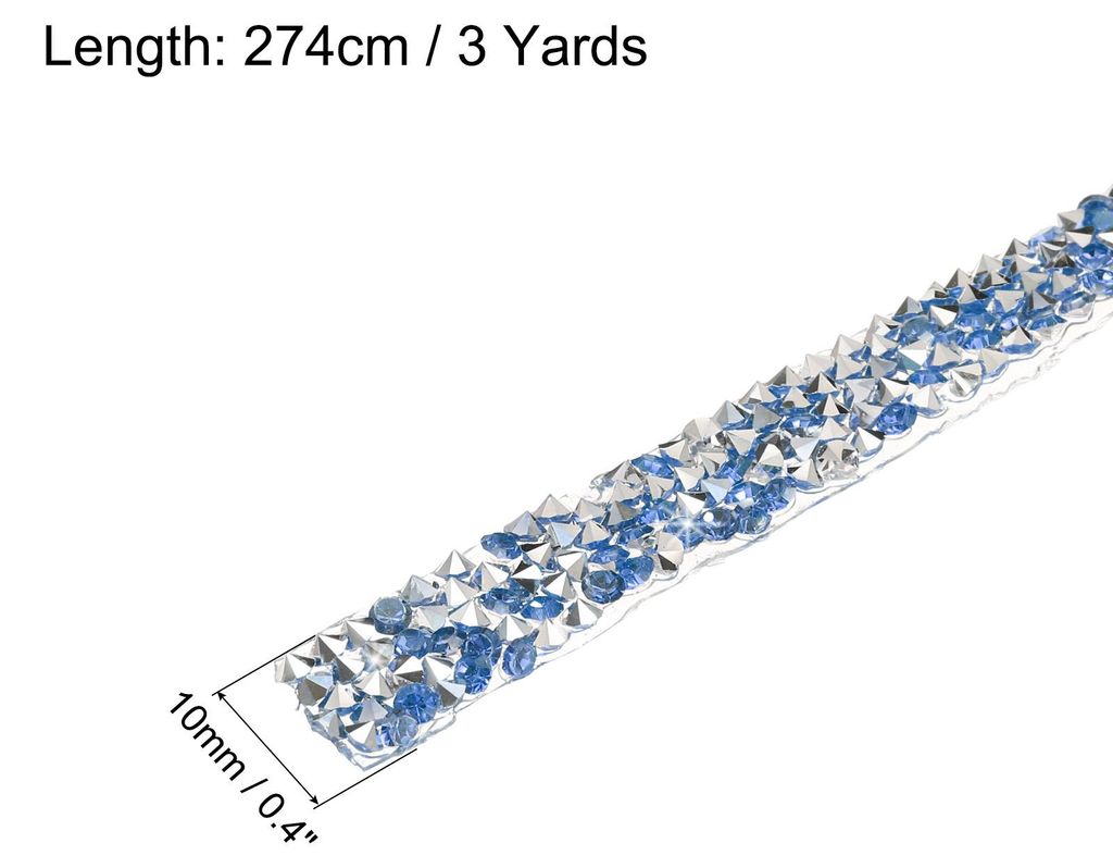 1 Stš¹ck Harz Strassband 3 Yards x 0,4 Zoll Selbstklebendes Hellblaues Diamantband Strasssteine fš¹r DIY Handwerk