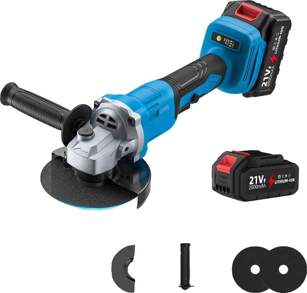 Smerigliatrice angolare, 3 velocità, motore brushless, batteria EU-1, 1 spina