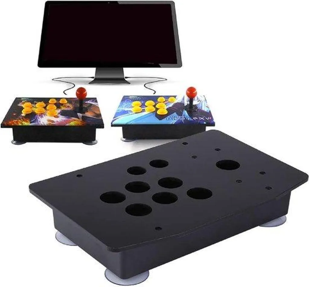 Joystick Arcade PC USB Kit DIY complet avec 8 boutons noirs et interface