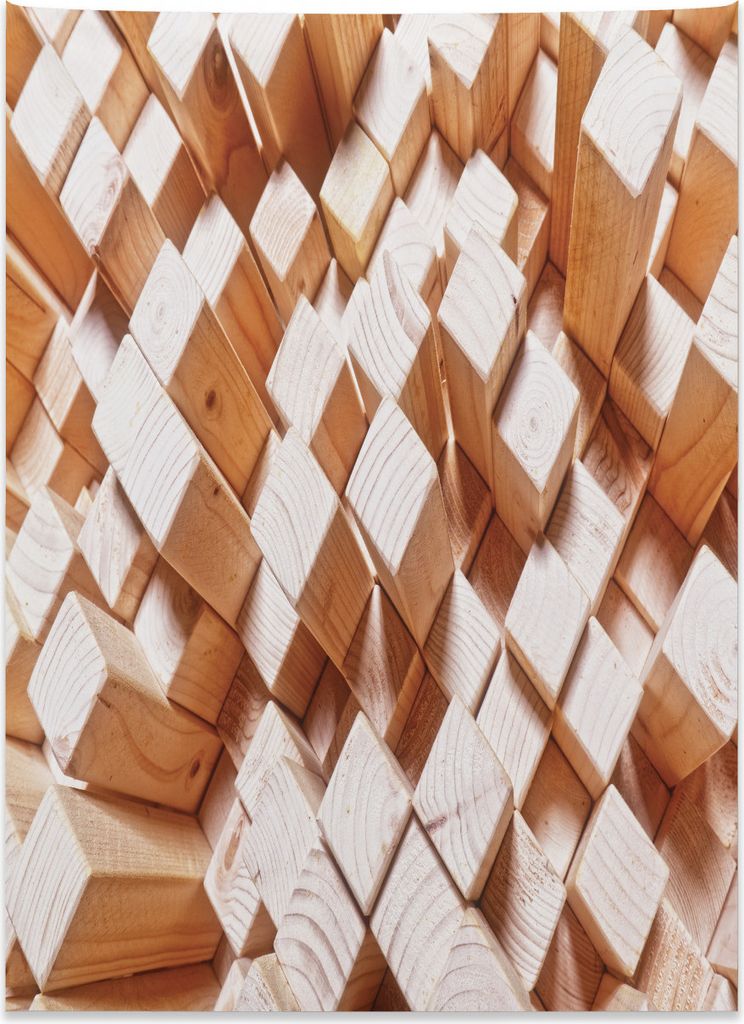 Abakuhaus Geometrisch Wandteppich, Naturholz rustikal aus Weiches Mikrofaser Stoff Kein Verblassen Klare Farben Waschbar, 110 x 150 cm, Sandbraun