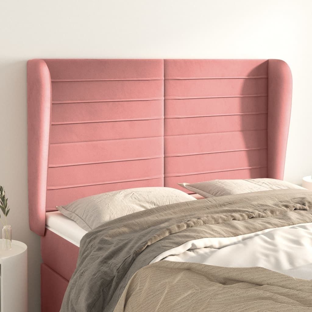 Maison Exclusive - Kopfteil mit Ohren Rosa 147x23x118/128 cm Samt