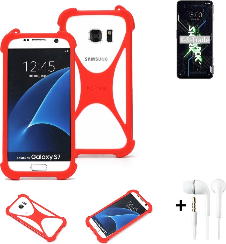 Handy-hülle + Kopfhörer kompatibel mit Xiaomi Black Shark 4S Pro Schutz-hülle Bumper Silikon Schutz Hülle Cover Case Silikoncase Silikonbumper TPU