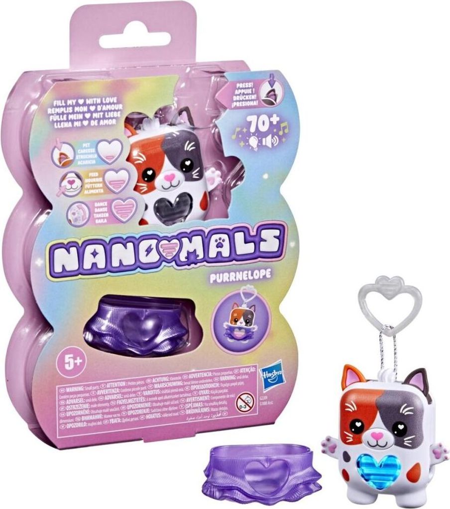 Nano-mals Purrnelope, das dreifarbige Kätzchen, elektronischer Begleiter, über 70 Reaktionen, für Kinder ab 5 Jahren