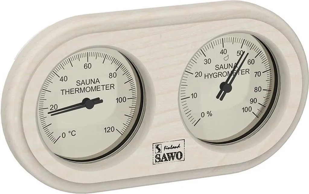 Sawo Thermo - Hygromètre Arrondi Tremble pour Sauna Traditionnel