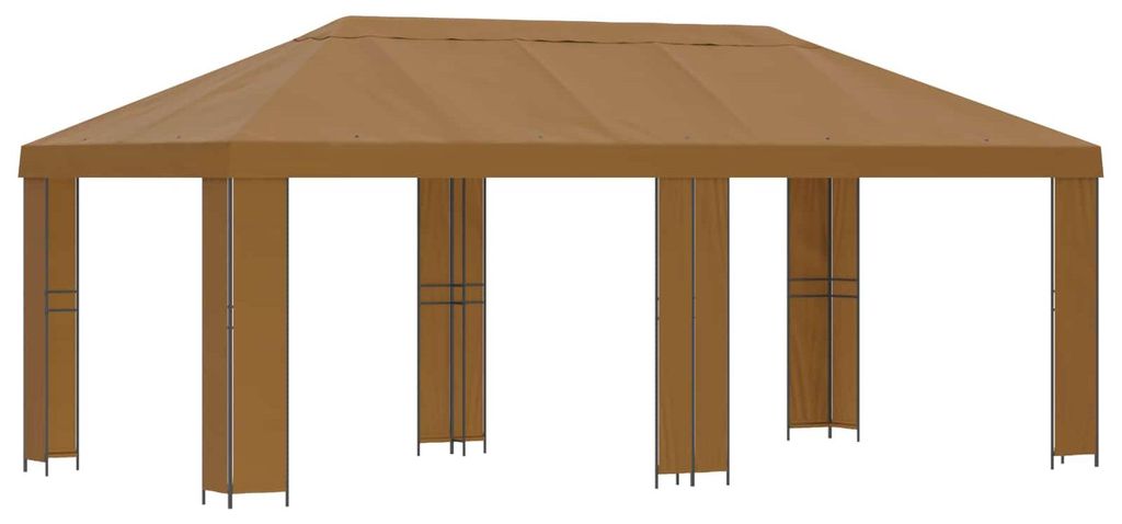 Garten Pavillon 6 x 3 m Beige Polyester und Stahl 190