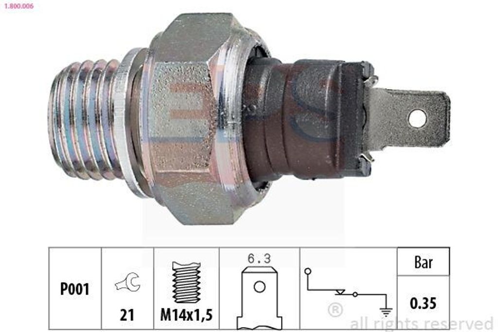 EPS 1.800.006 Öldruckschalter Öldrucksensor für RENAULT 4 Produktbild 