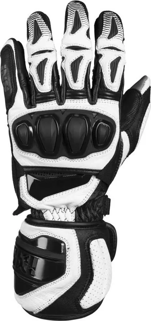 Gants de sport moto en cuir iXS RS-300 2.0 Noir Blanc S Homme Femme