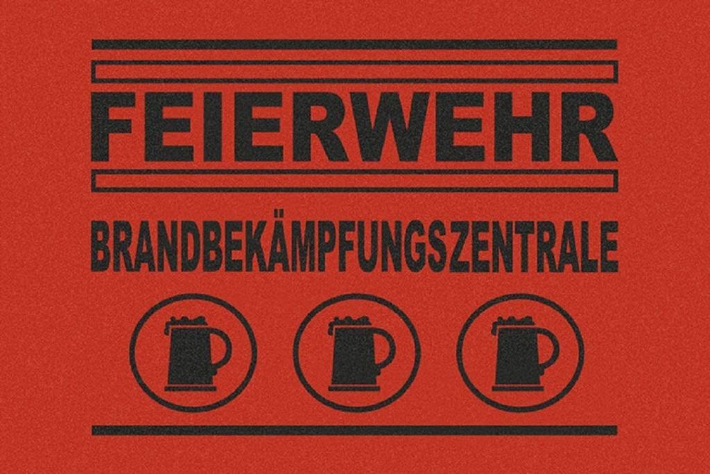 Fußmatte Feierwehr Brandbekämpfungszentrale Feuerwehr Fun Türmatte Fussmatte Schmutzmatte Schmutzfangmatte Fussabstreifer Doormat