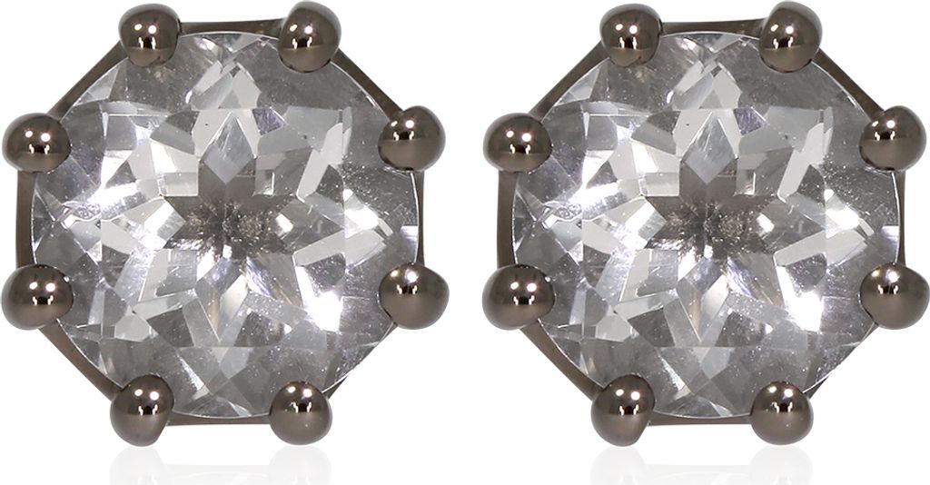 CB05534 Ohrstecker mit Bergkristall ca. 3,78 ct. Black Rhodium XEN