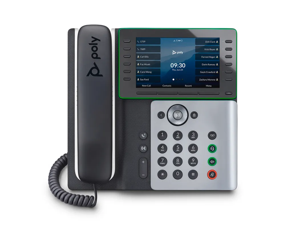 Poste Téléphonique IP Poly Edge E500 Compatible PoE avec Combiné Filaire - 8
