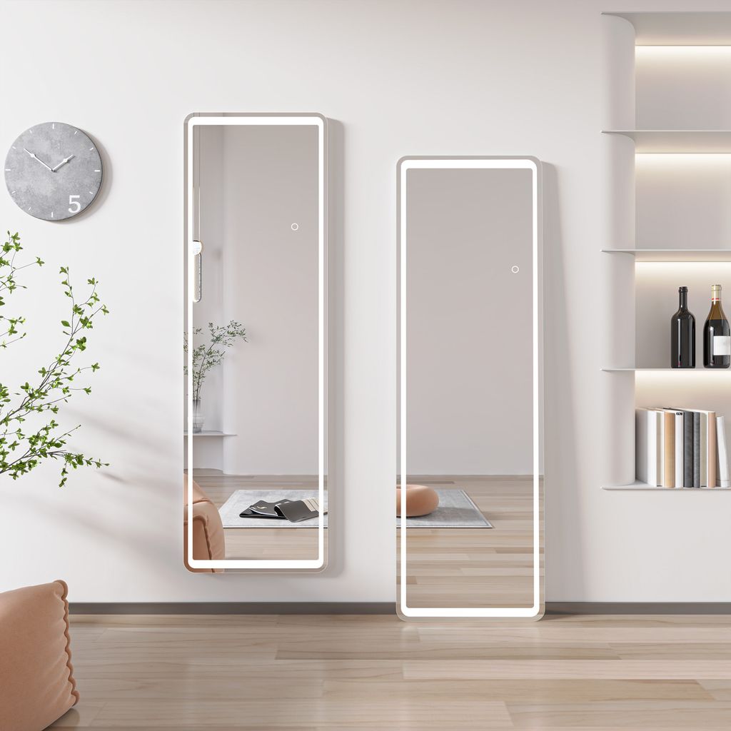 Standspiegel 160×50cm 3 Lichfarbe dimmbar Memory Produktbild 