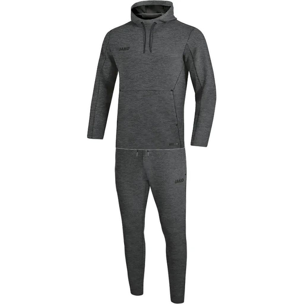 JAKO Unisex Jogginganzug Premium Basics mit Kapuzensweat, Farbe:anthrazit meliert, Größe:S
