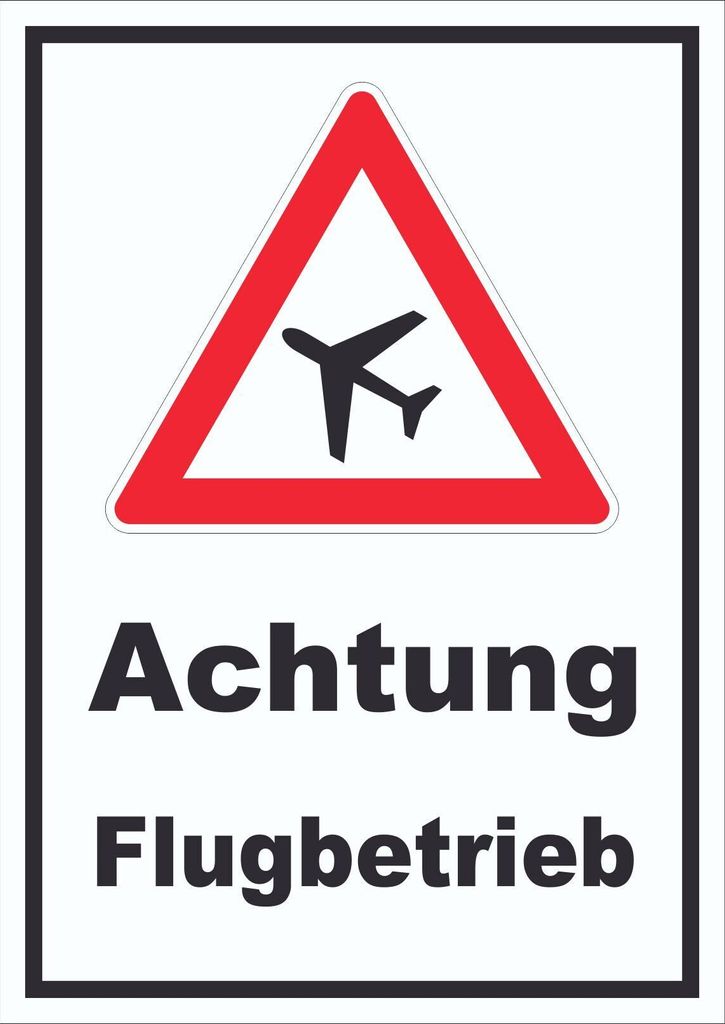 Schild Achtung Flugbetrieb A5 (148x210mm)