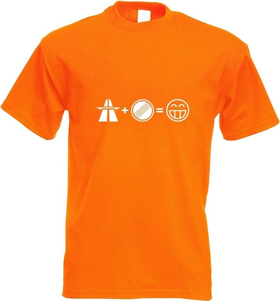 Kiwistar - T-Shirt - orange - Autobahn Freak Motiv Bedruckt Funshirt Design Print - mit Motiv Bedruckt - Funshirt Design - Sport - Freizeit - Herre...