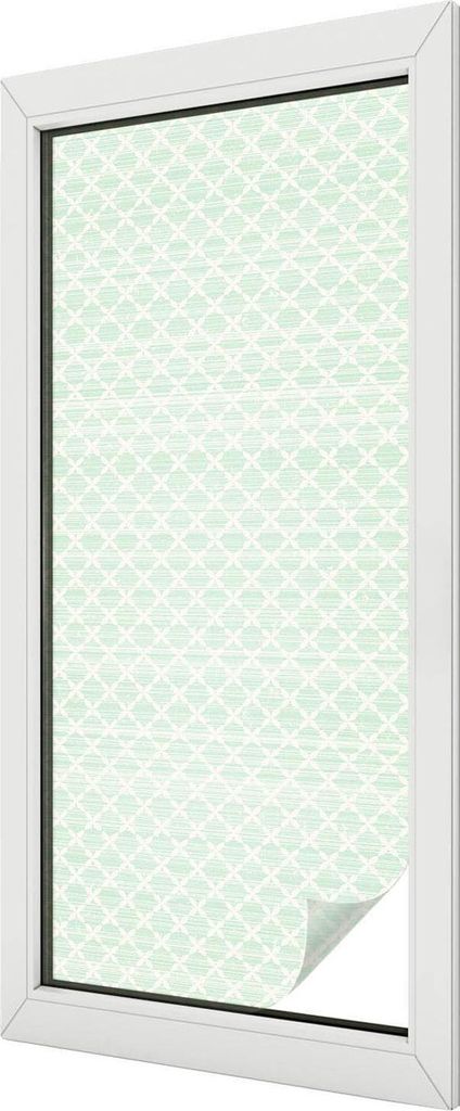 Buntglas Fensterfolie – 116x50 cm – Stained-Glass Design – blickdichte dekorative Sichtschutzfolie – selbstklebend, UV-Schutz – Pastellsy...