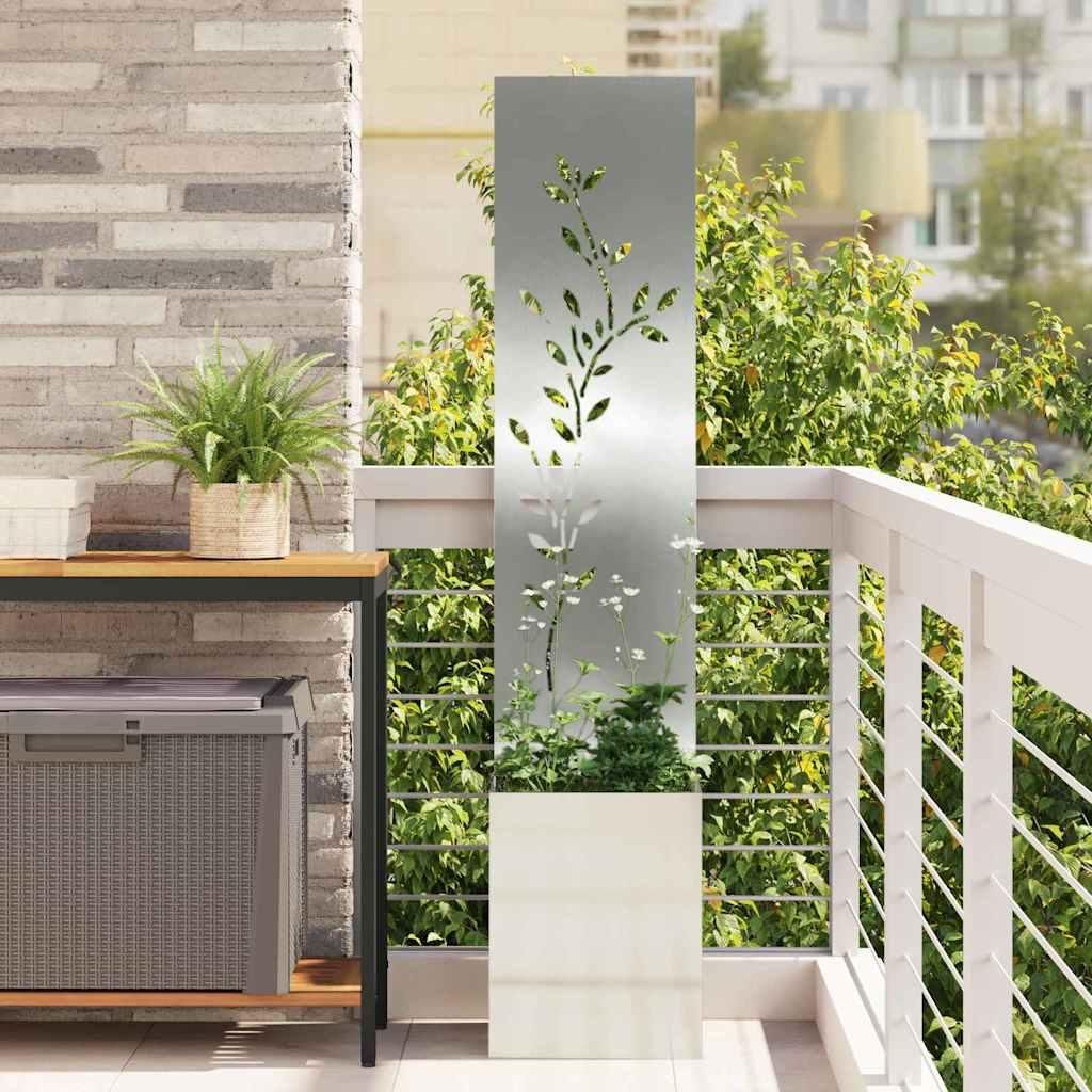 Maison Exclusive - Garten Sichtschutz-Leinwand Floral Silber 32 x 32 x 150 cm