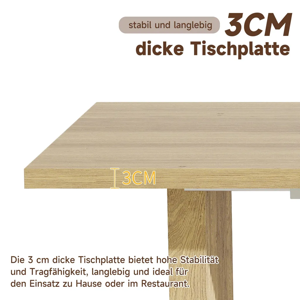 Table de salle à manger extensible bois chêne clair 140/200 x 90 cm
