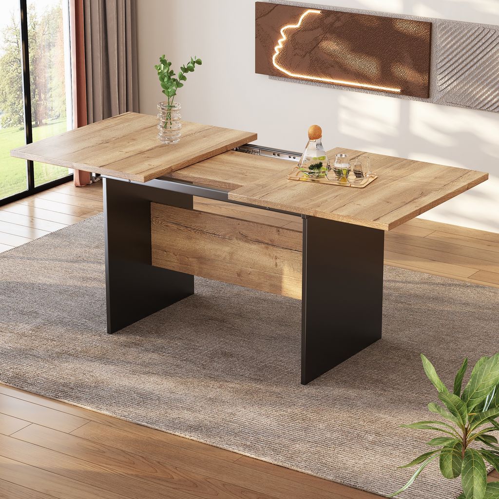 STILVORA Rechteckiger Esstisch mit Teleskopdesign,Wohnzimmertisch Küchentisch für 4-6 Personen,Beistelltisch Sofatisch m minimalistischen Stil,sc...