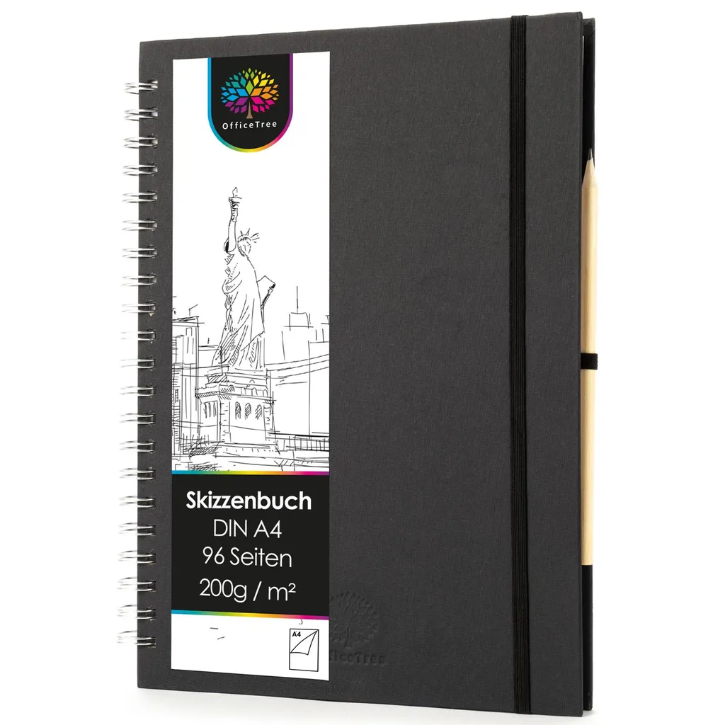 OfficeTree Sketchbook Acquerello A4 | Diario Creativo 200g Spirale