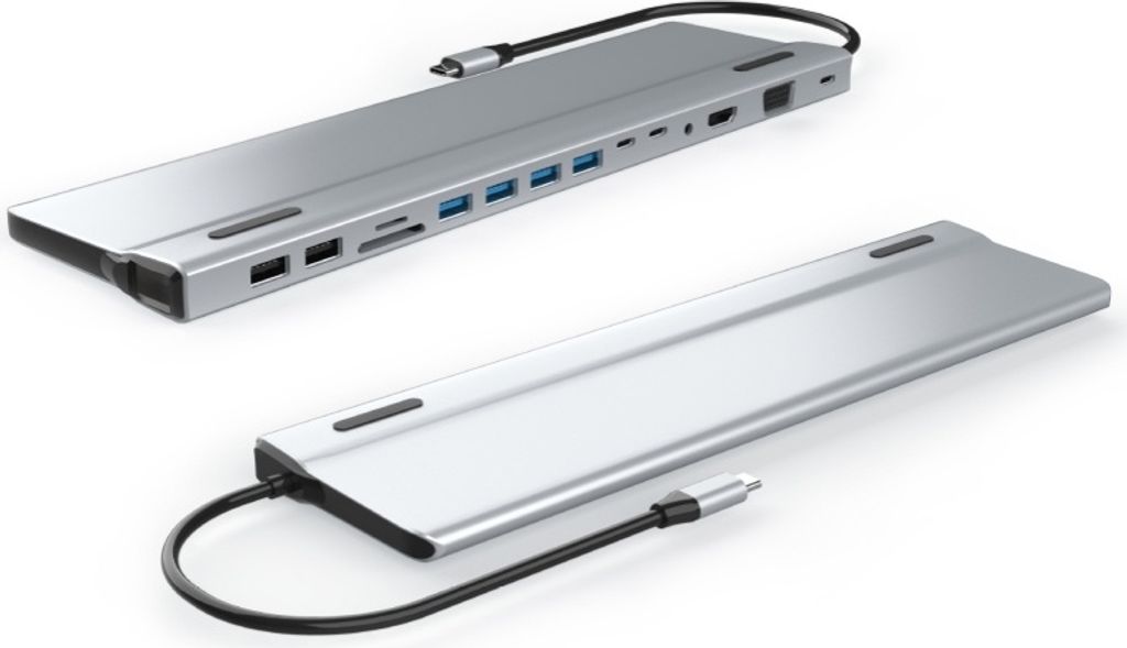 INF 14-in-1 USB-C Hub Multiport-Adapter mit HDMI, VGA, Ethernet, SD/TF-Kartenleser