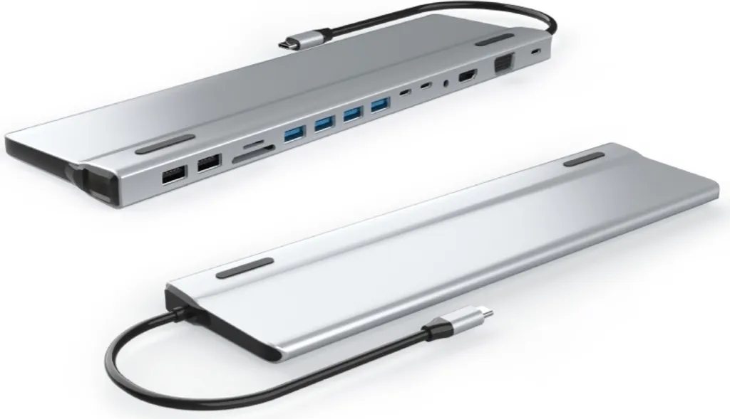 Docking Station USB-C 14 in 1 INF: Triplo Display 4K e 100W PD