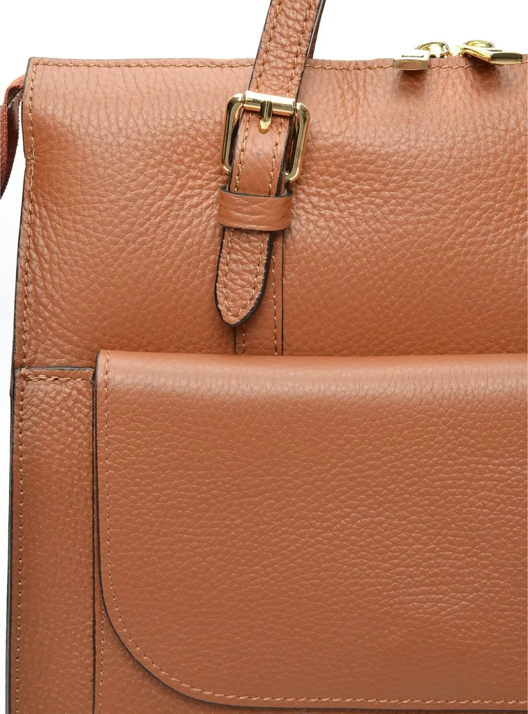 Sac à dos Luisa Vannini LV 102 en cuir Cognac Scuro : Finition Premium