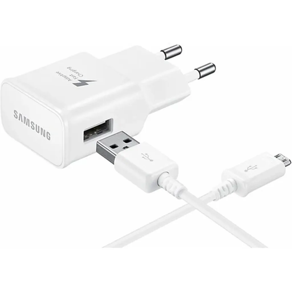 Samsung EP-TA200EWE Chargeur Secteur Blanc avec Câble Micro-USB d'Origine
