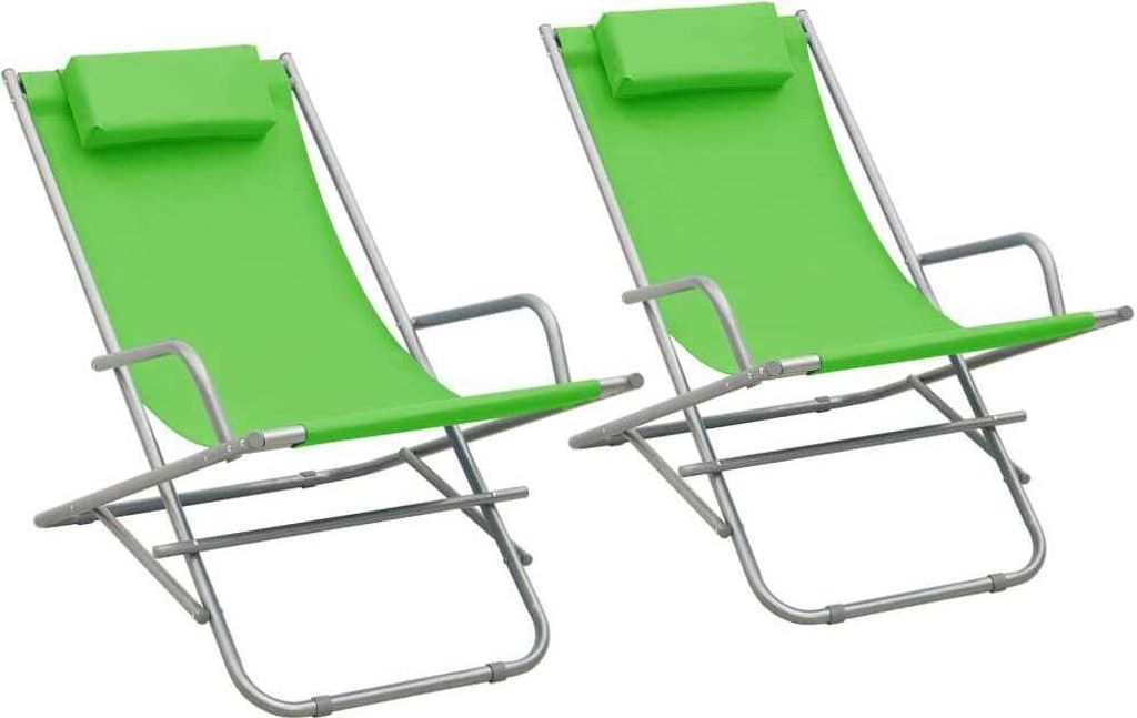 "2026 Promotion" Schaukelstühle 2 Stk. - Hohe Qualität - Stahl Grün - Gartenliegen CC4723
