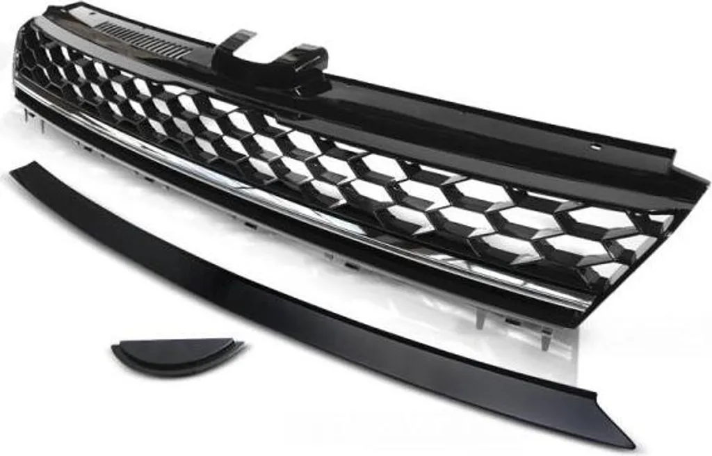 Grille de radiateur sport nid d'abeille noir chrome pour Golf 7 VII