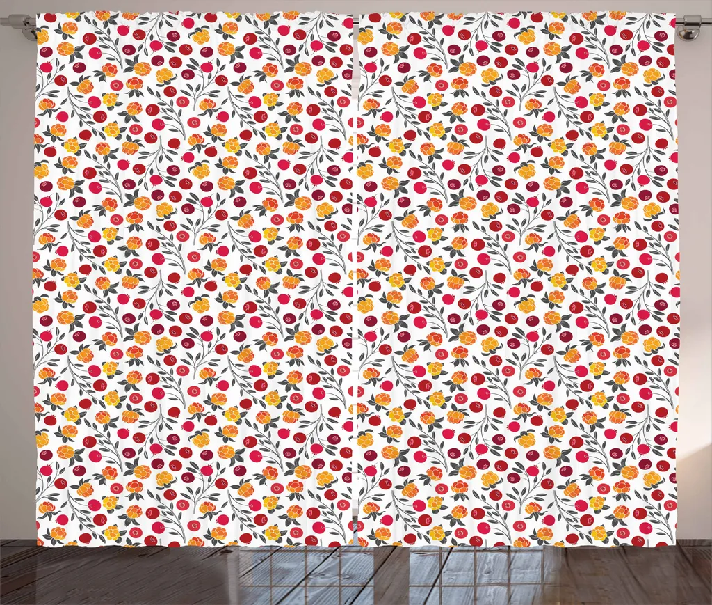 Tenda con Passanti e Ganci 280x175cm | Motivo Bacche ABAKUHAUS Italia