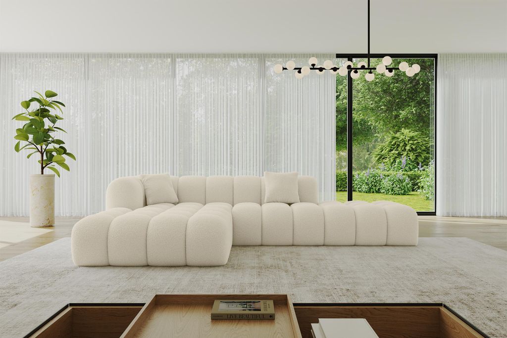 ALTDECOR Ecksofa in L-Form OLEA-L2 - 289x176x71 cm Beige - Produktbild 
