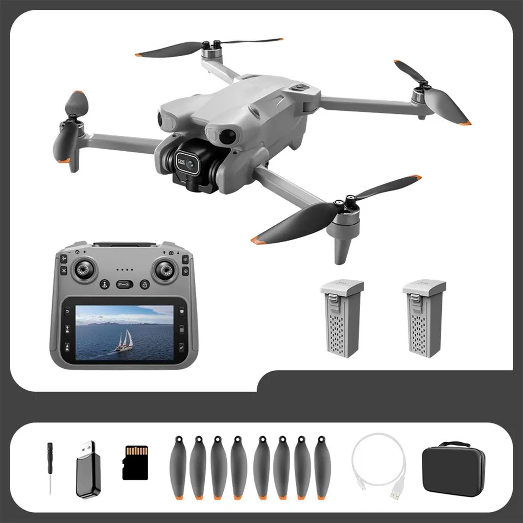 Drone 4K pour photographie aérienne avec écran intégré et pack voyage