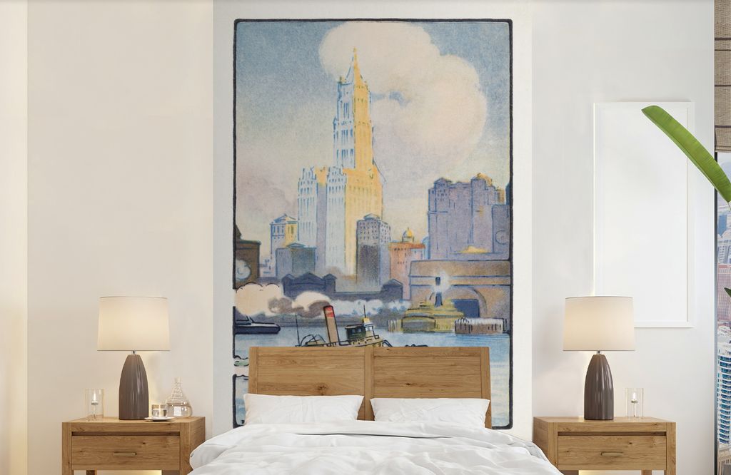 MuchoWow Fototapete für Wohnzimmer oder Schlafzimmer Wandtapete Vinyl Motivtapete Wasser - Boot - Amerika - 150x240 cm - Tapeten