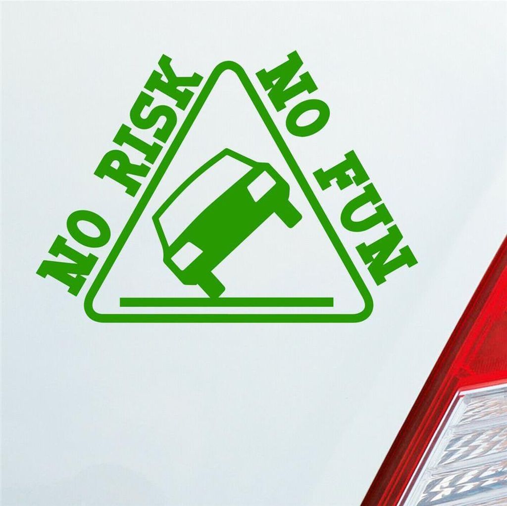 Auto Aufkleber No Rist no Decal Tuning 12x8,5 cm Hellgrün Sticker Heckscheibenaufkleber