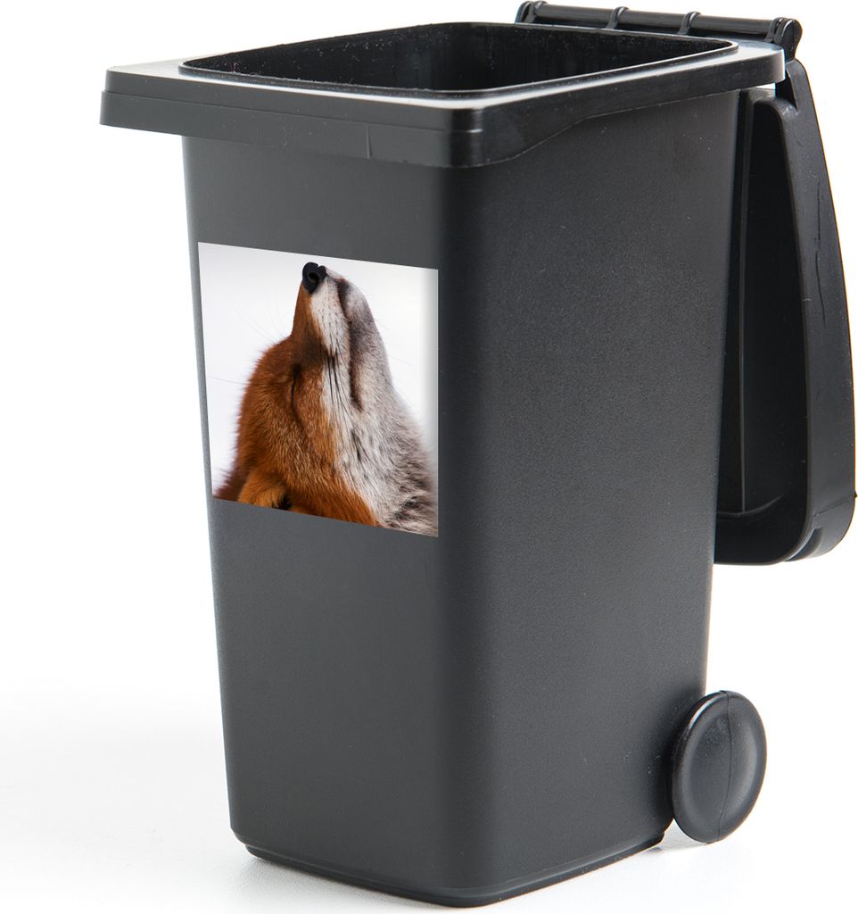 MuchoWow Mülltonnenaufkleber Fuchs - Nase - Weiß 40x40 cm - Abfall-Aufkleber - Container - für Abfallcontainer
