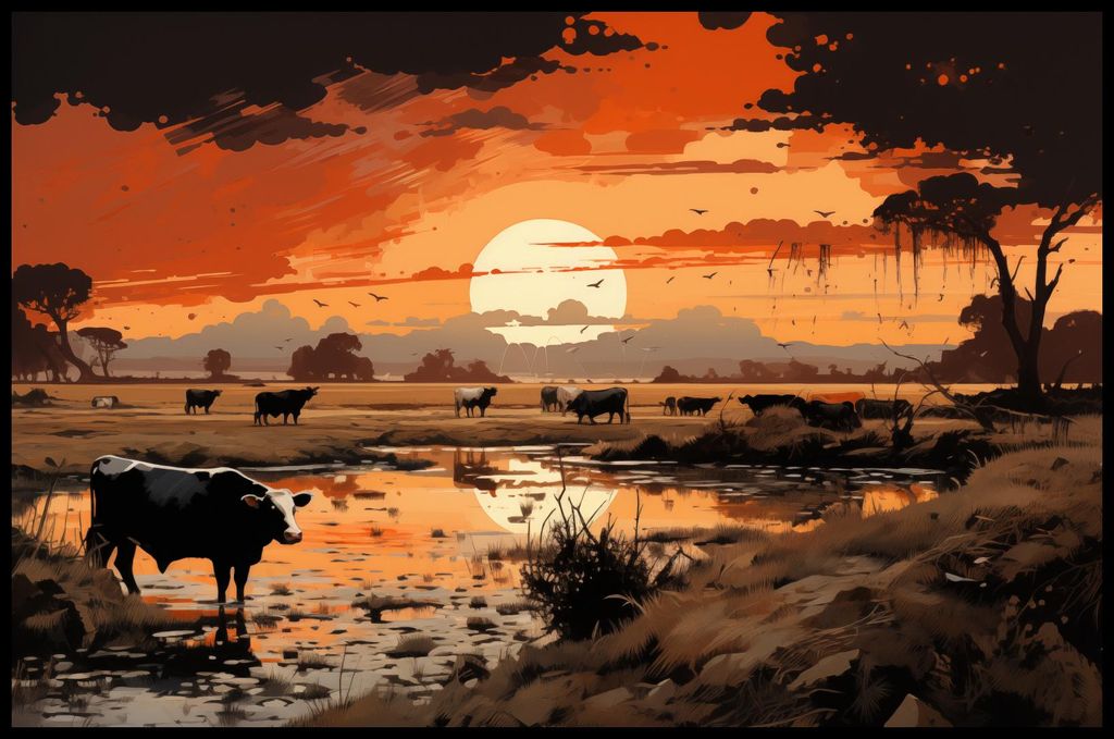 Plakat 91,5x60cm Abendliche Hirtenstunde