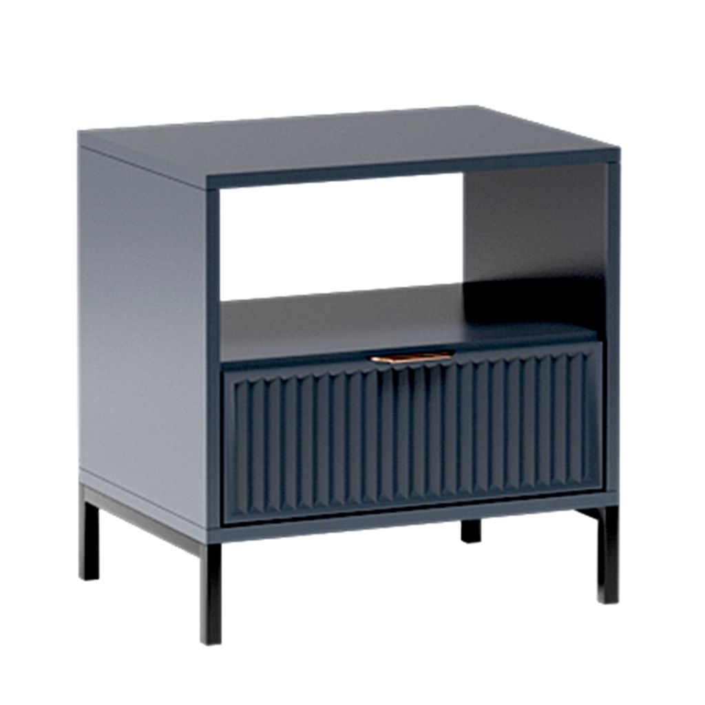AX LIVING Table de nuit bleue avec tiroir Berlinette7 Image du produit 