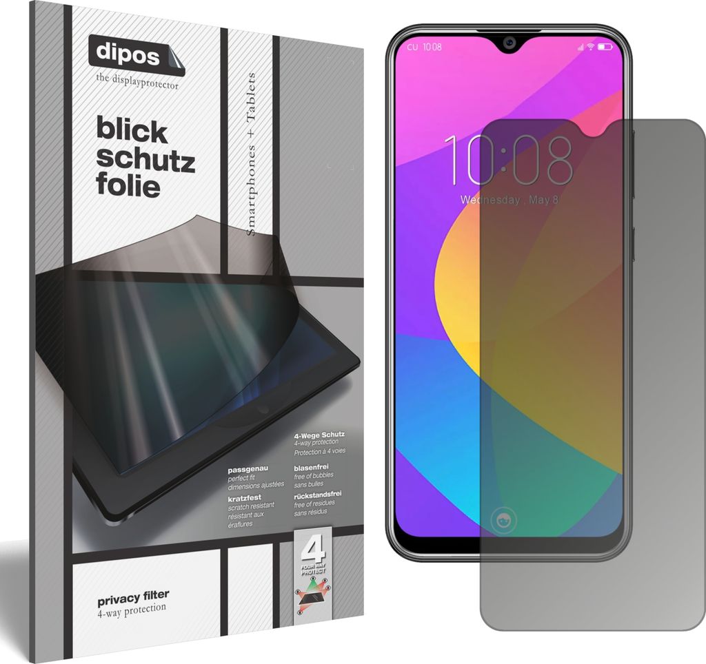 Schutzfolie für Oukitel Y4800 mit Sichtschutz Blickschutz Folie