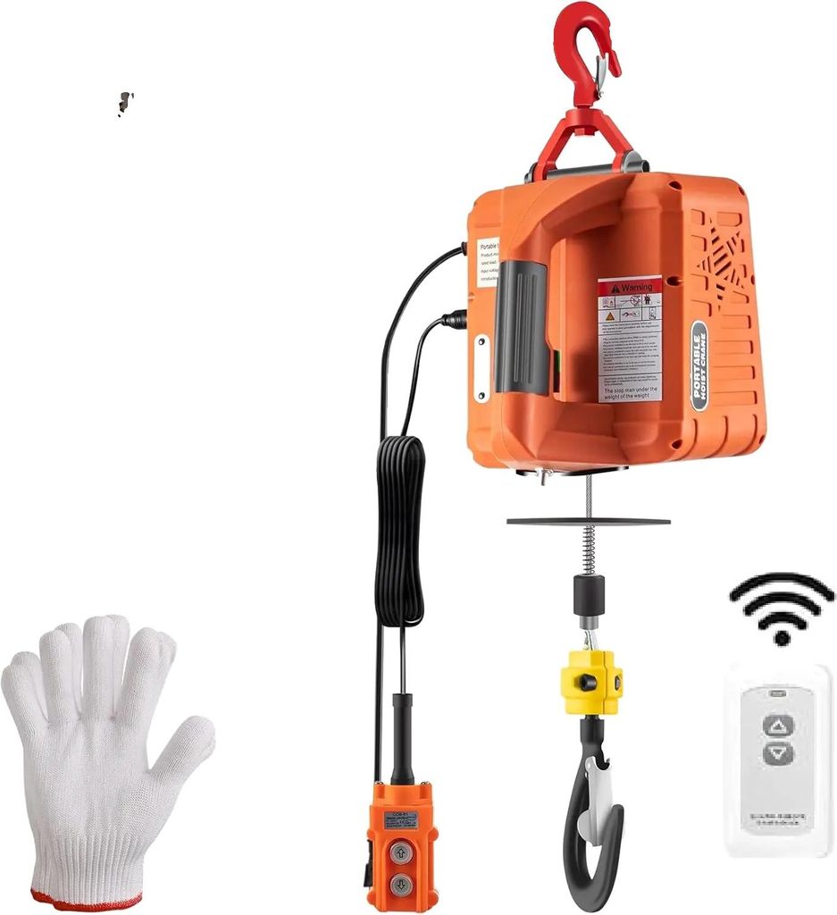 Tragbarer elektrischer Winden, 500 kg Tragfähigkeit, einschließlich Handschuhe und Benutzerhandbuch, EU