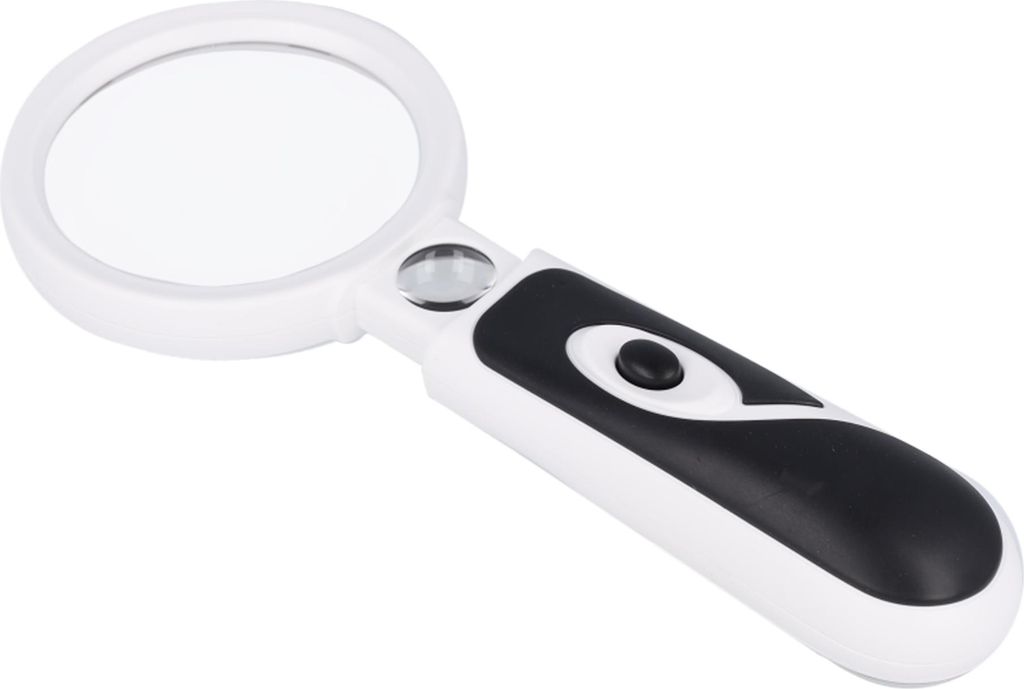 Lupe mit LED Licht Handlupe 2 Linsen 2 Vergrößerungen (max. 3x, 20x) Leselupe