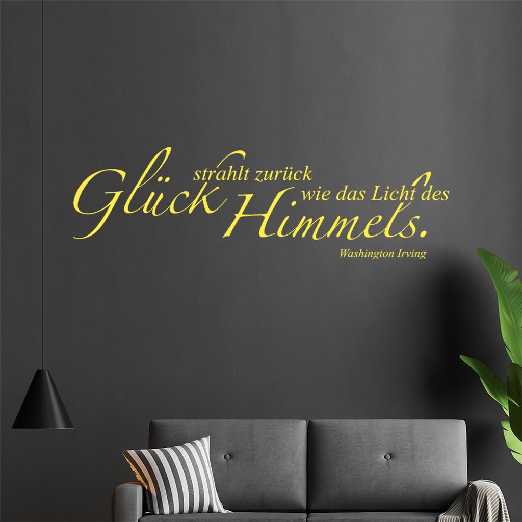 Glück strahlt zurück ... Wandtattoo in 6 Größen - Wandaufkleber Wall Sticker - Dekoration, Küche, Wohnzimmer, Schlafzimmer, Badezimmer