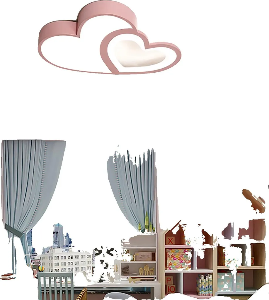 Luminaire Plafonnier Enfant Rose - Éclairage Design avec Télécommande