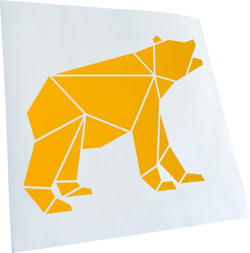 Kiwistar - Autoaufkleber - Papierfalten Bär - Gelb - 24x20cm - Aufkleber für Auto, Laptop, Fahrrad, LKW, Motorrad mehrfarbig JDM Decal Racing