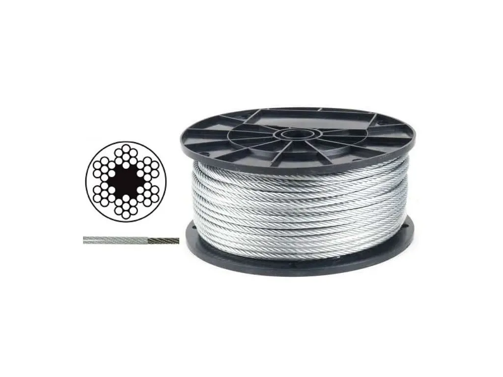 Câble d'acier DIN 3055 gainé PVC 2/3 mm - Bobine 200m Haute Qualité