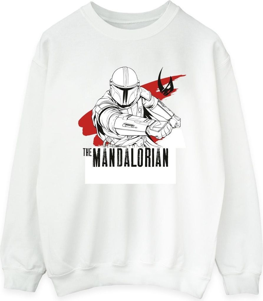Star Wars - "The Mandalorian Shoots" Sweatshirt für Damen BI39387 (S) (Weiß)