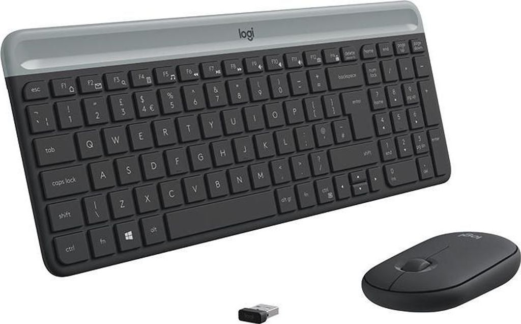 Logitech MK470 Slim Wireless Keyboard and Mouse Combo, USB, CH Layout, grau (920-009192)