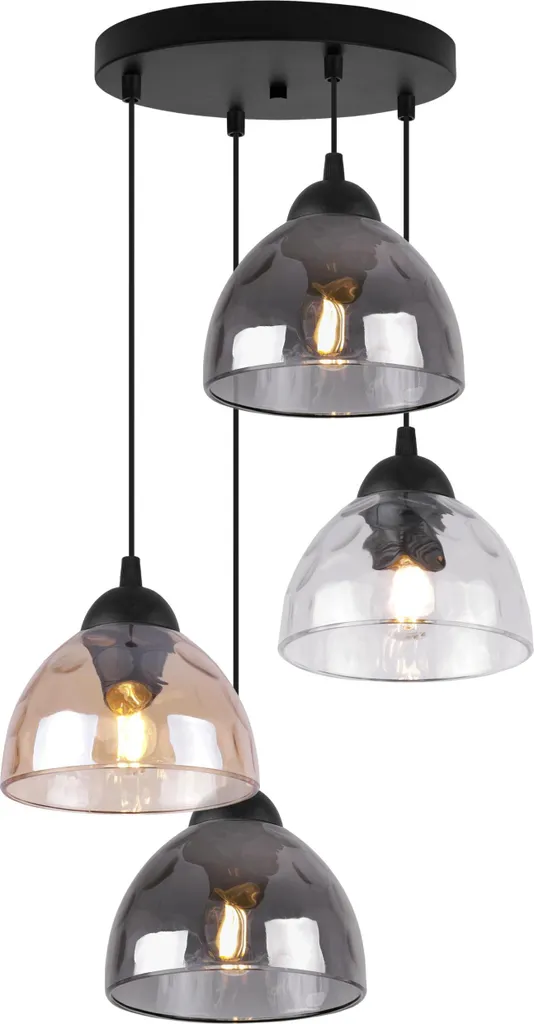 Lampadario Venezia 4 Luci Vetro Misto E27 | Sospensione Design Artistico