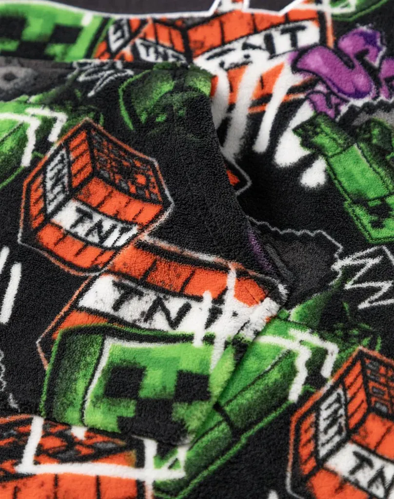 Hoodie Couverture Minecraft Taille Unique - Doublure Douce et Colorée