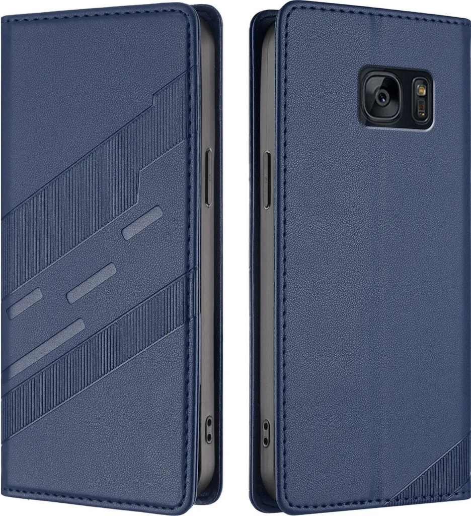 Custodia Elegante Samsung S7 Blu Blau | Similpelle e Slot Card