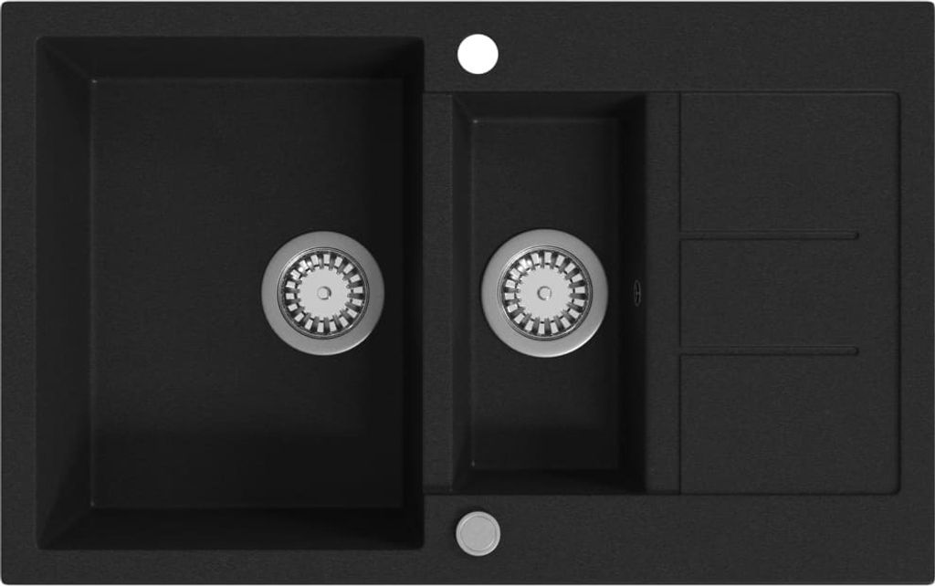 vidaXL Évier en granit double évier noir Image du produit 